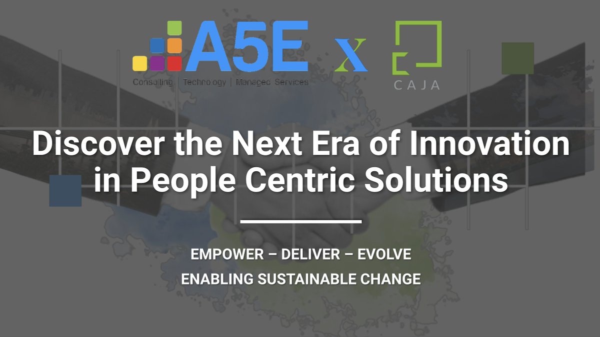 Head on over to the Caja YouTube to watch the Caja Ltd. & A5E Partnership webinar if you missed it on Tuesday the 16th. 

Follow the link here...
ow.ly/ospA50RjFCb

#CajaLtd #A5EConsulting #Webinar #PeopleApex