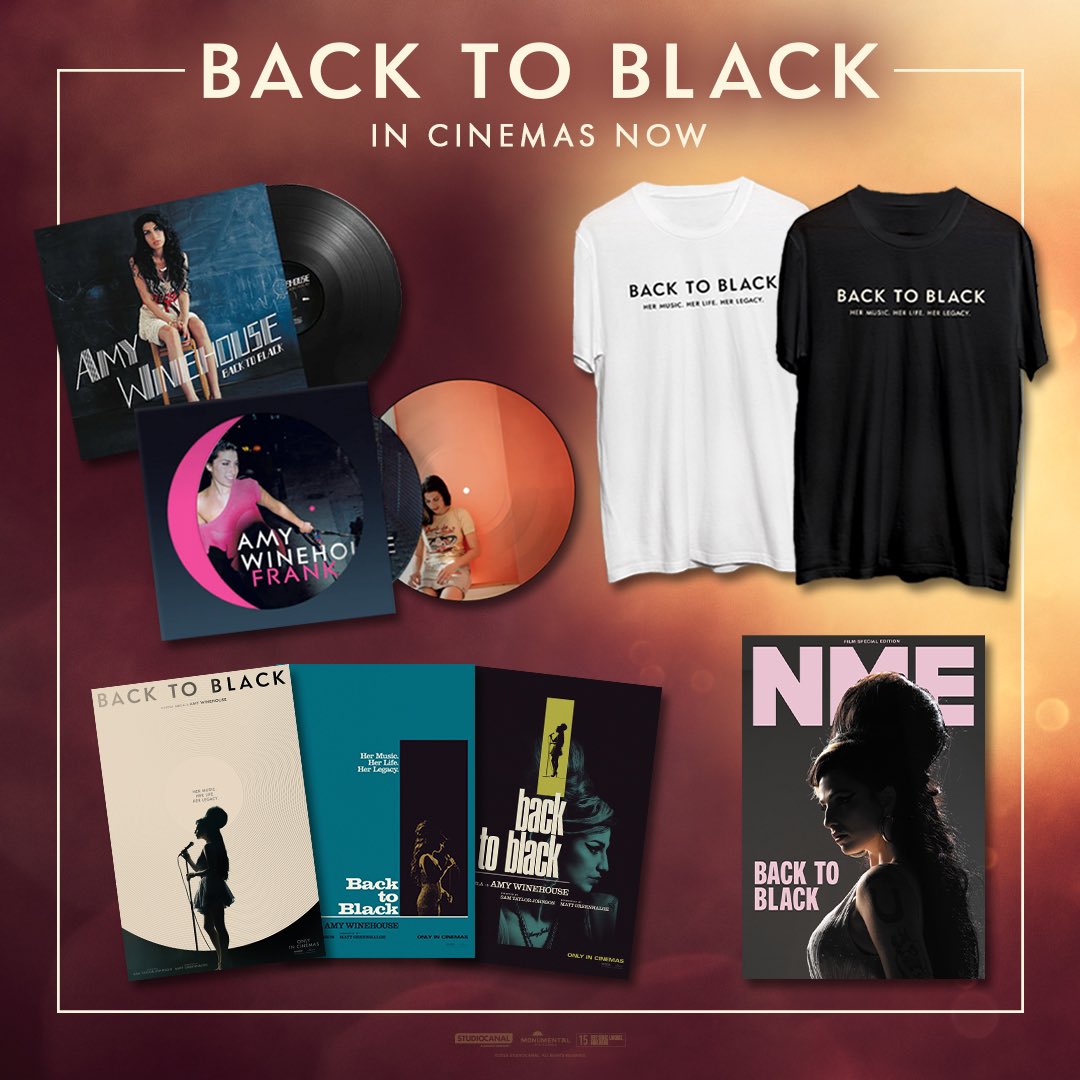 💿 #BackToBlack is still taking our screens by storm, so courtesy of @StudioCanalUK we've got a bundle of merch to give away, perfect for any Amy fan. We've got the below plus a poster signed by cast & crew for one lucky winner — just follow us & RT to be in with a chance!