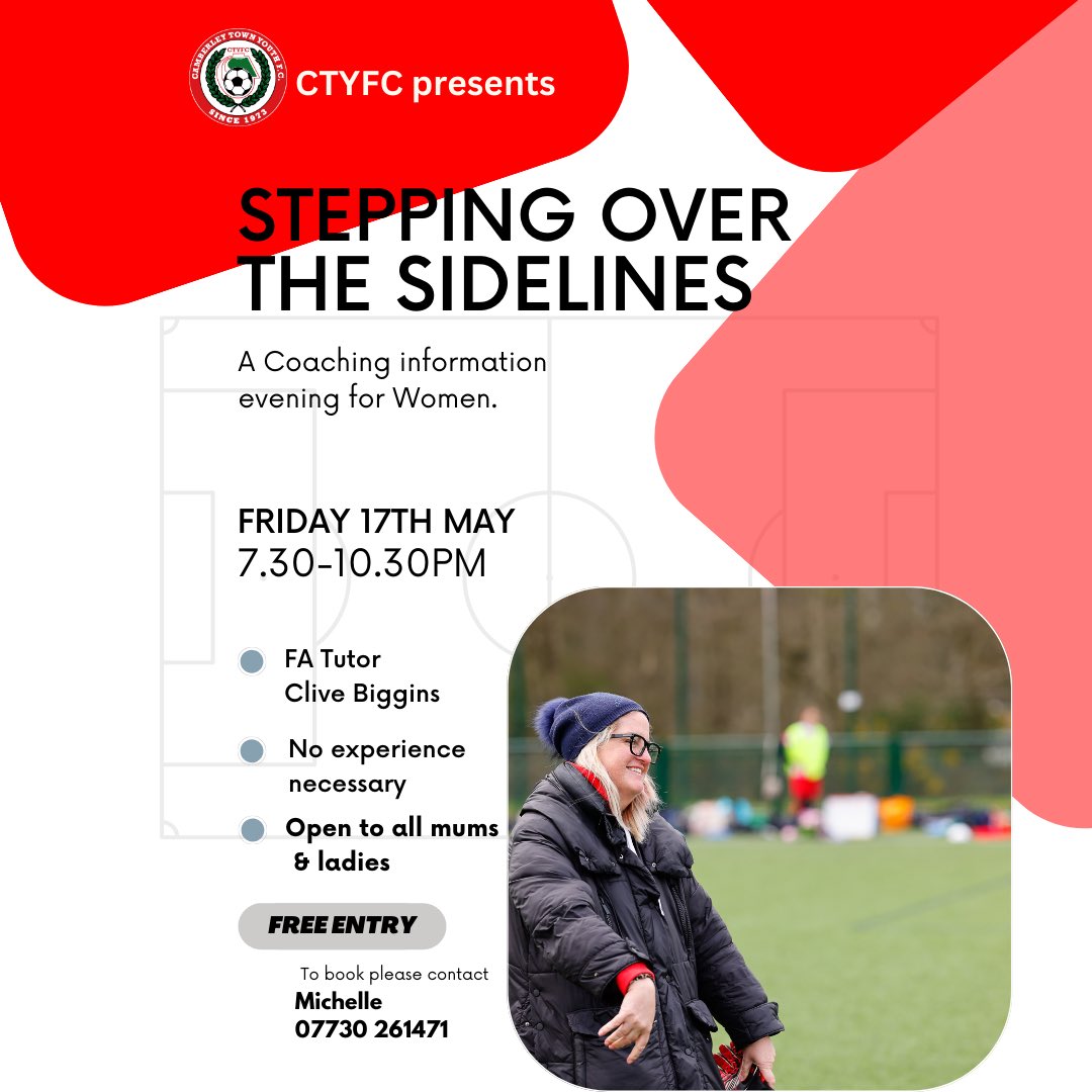 CTYFC  are excited to announce we are hosting a session, aimed to encourage and support more females to take their first steps in coaching.   #FootballCoaches #FemalesinFootball #Camberley #Surrey #SurreyFA #GirlsFootball