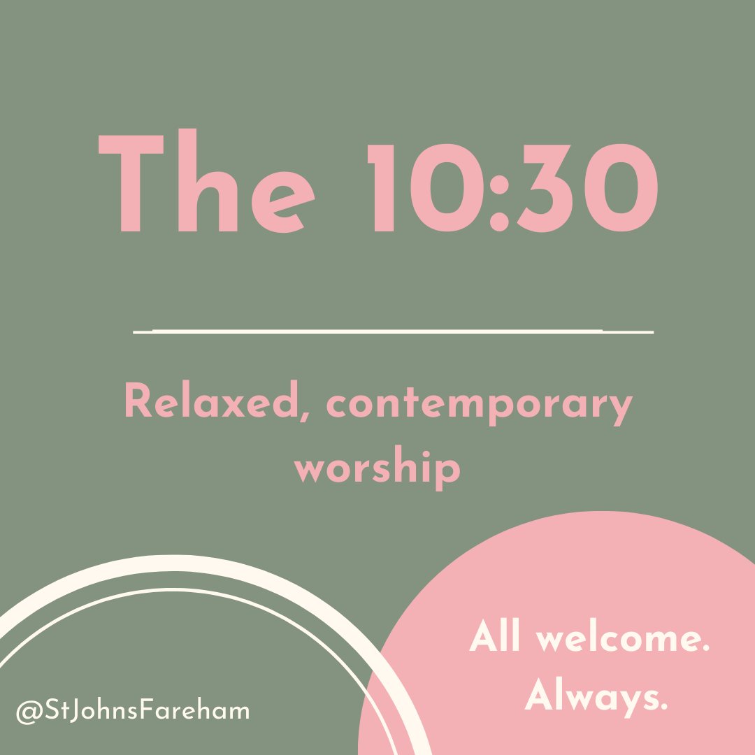 This week we're meeting at 9am for a communion service, refreshments at 10am, and an all-age service at 10.30am. All welcome!