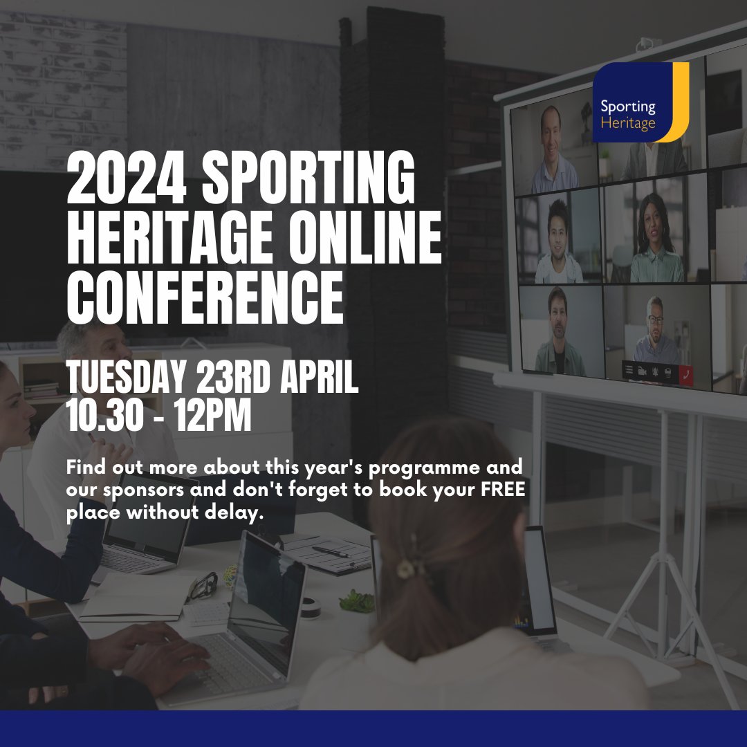 Join the FREE Sporting Heritage Online Conference 2024! 📅 Thursday, May 9 - 9:45 am to 3:30 pm. Keynotes, case studies, and more to support your projects. Register now: bit.ly/3TAB430 #SportingHeritage24 #Conference #HeritageEvents @amazinlethi @Pippabritton