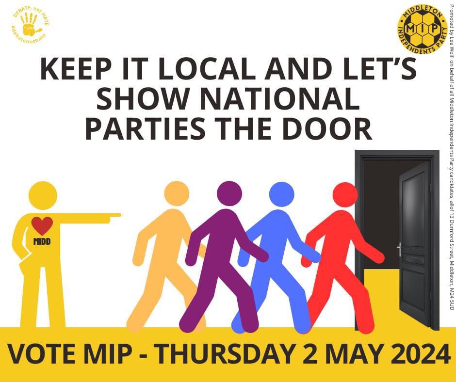 MiddIndParty's tweet photo. If you read any posts from Labour councillors, talking about how much support they receive because "we need to get these Tories out", please don't be bamboozled!
Middleton has a Labour-run council, not a Tory one, so your vote on 2 May will do nothing to get the Tories out. https://t.co/nWTlSV259X