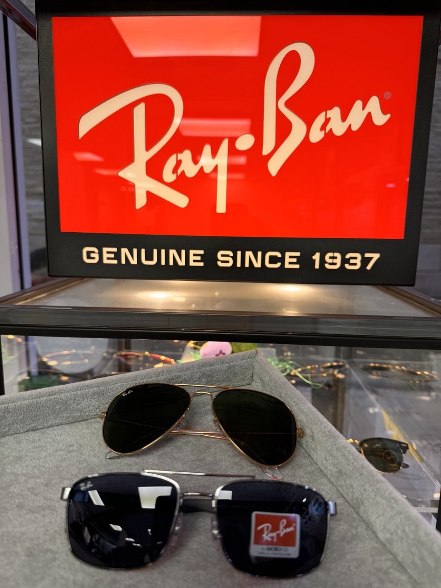 AireOptician's tweet photo. New #Rayban Sunglasses in store. We are Keighley's only independent opticians authorised seller of Rayban glasses and sunglasses. Try on the new range and get ready for summer.... #shoplocal #useitorloseit #keighley #crosshills #bingley #shipley #skipton #yorkshire https://t.co/w8ONyROc87