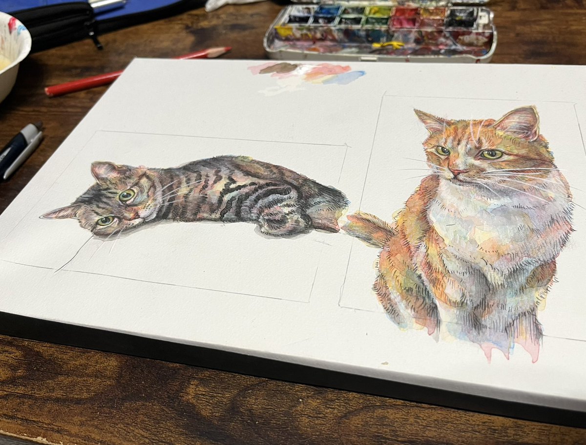 🐈🐈‍⬛

#watercolor