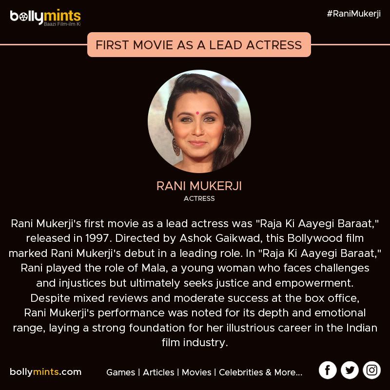 #RaniMukerji's #First #Movie As A Lead #Actress #RajaKiAayegiBaraat #AshokGaikwad