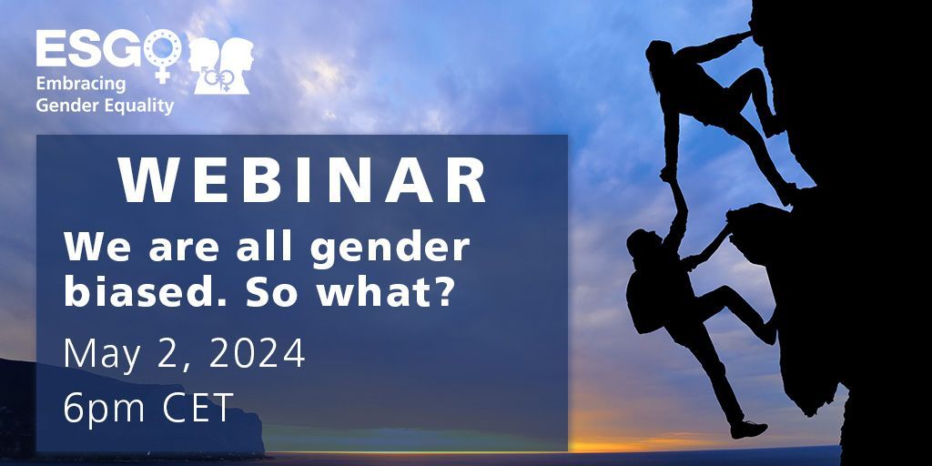 🌟 Don't miss our upcoming Embracing Gender Equality Webinar! Learn to identify, prevent, & address bias in the workplace. Open to all genders! Date: May 2, 2024, 18:00 CEST. Moderator: Dinah Richter Spritzer. Register now! #GenderEquality #Webinar #esgo
