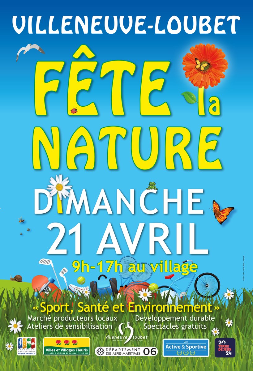 🌿Venez découvrir ce dimanche une journée d'éveil à la biodiversité, à la protection de l'environnement et au développement durable lors de Villeneuve-Loubet Fête la Nature🌍

En savoir +👉 ow.ly/Gn8T50RbkTv

#CotedAzurFrance @AlpesMaritimes #Departement06 @VilleneuvLoubet