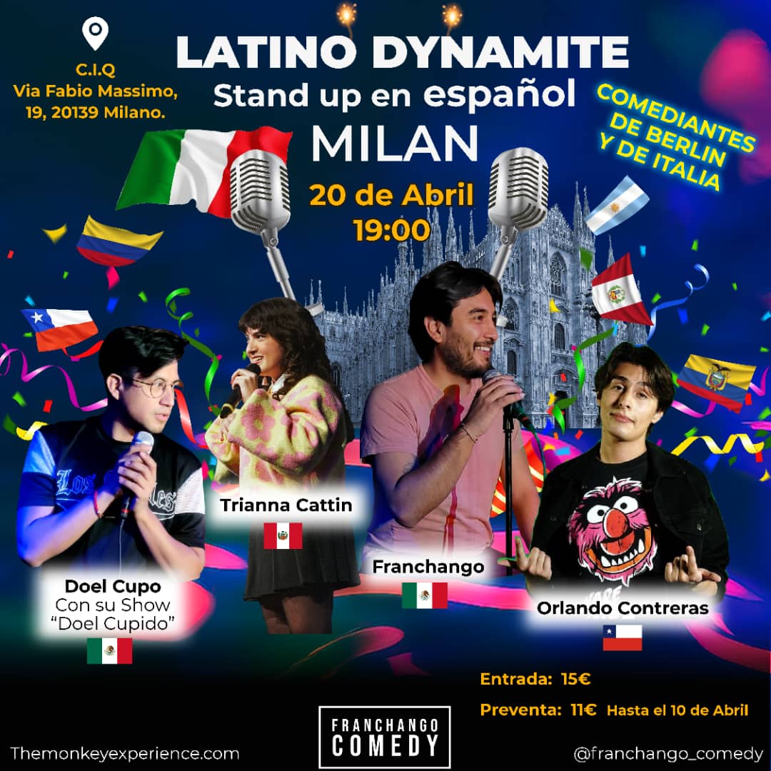 DoelCupo's tweet photo. My first international show 🔥🇮🇹
Dreams come true 🥹
 #Milan #letsrocktonight #standupcomedy https://t.co/Cd6p55a9AS