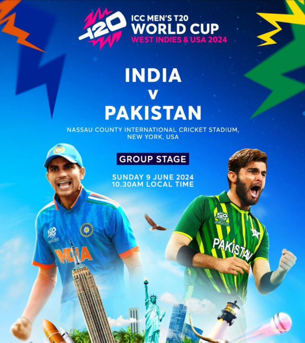 ICC POSTER FOR INDIA vs PAKISTAN...!!!! #PakvsInd - Gill vs Shaheen at New York. 🌟