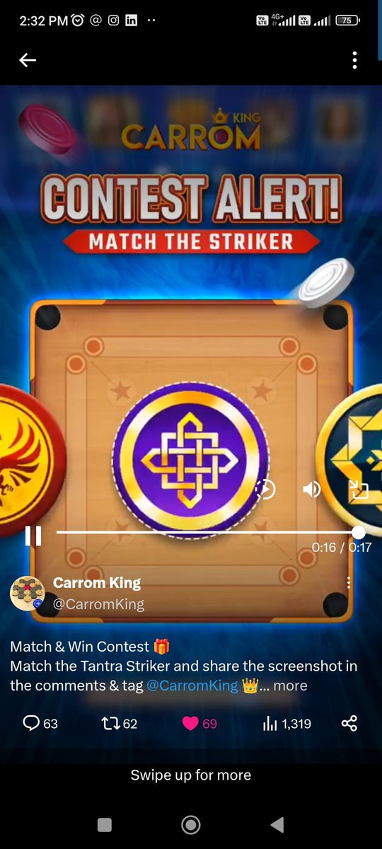 @CarromKing @LudoKingGame Here's my screenshot entry @CarromKing 👑
#CarromKing #contest #contestalert #contestalertindia #giveaway #giveawayalert #boardgames #funtimes

Join friends
@coolkishore59 
@Ramprasad43 
@Antony0762 
@CharanTweetss 
@SaraswatiPaul10