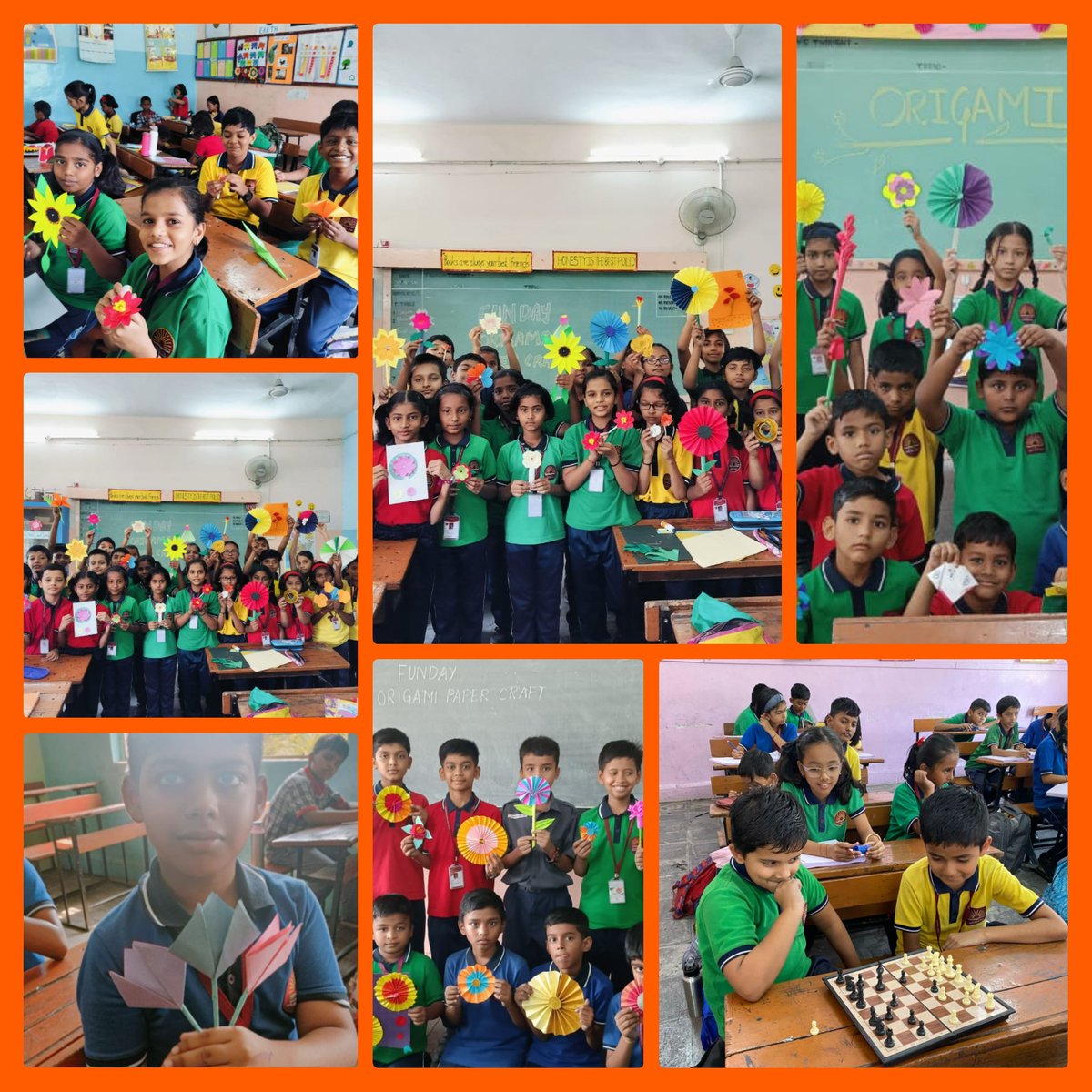 '🌸✂️ Fun Day @kv2_afspune today! 🎉 Kids are getting creative with origami and flower-making activities. The room is buzzing with laughter and concentration as they craft beautiful creations. It's inspiring to see their imagination bloom! #CreativeLearning' @KvsMumbai @KVS_HQ
