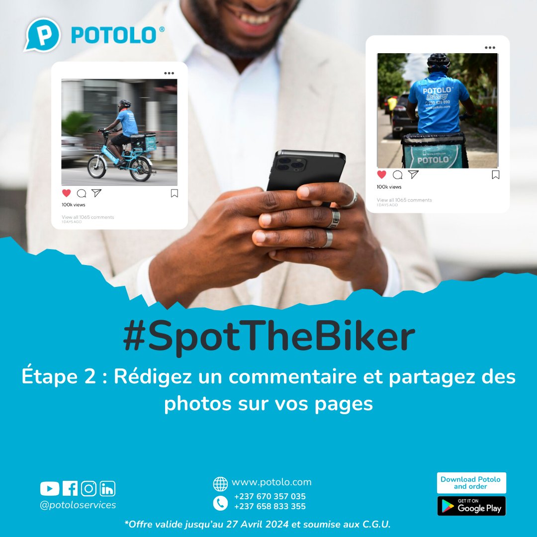 POTOLOSERVICES's tweet photo. #EarthDay2024
#SpotTheBiker !
Prenez une photo d'un livreur Potolo #Speedstars partout où vous les verrez en ville.
Postez-la sur vos pages de médias sociaux, taguez l'une de nos pages et ayez une chance de gagner!
https://t.co/iK5Boh5cM7
#BitcoinHalving
#Livraison
#app https://t.co/4u3FoNmbEc