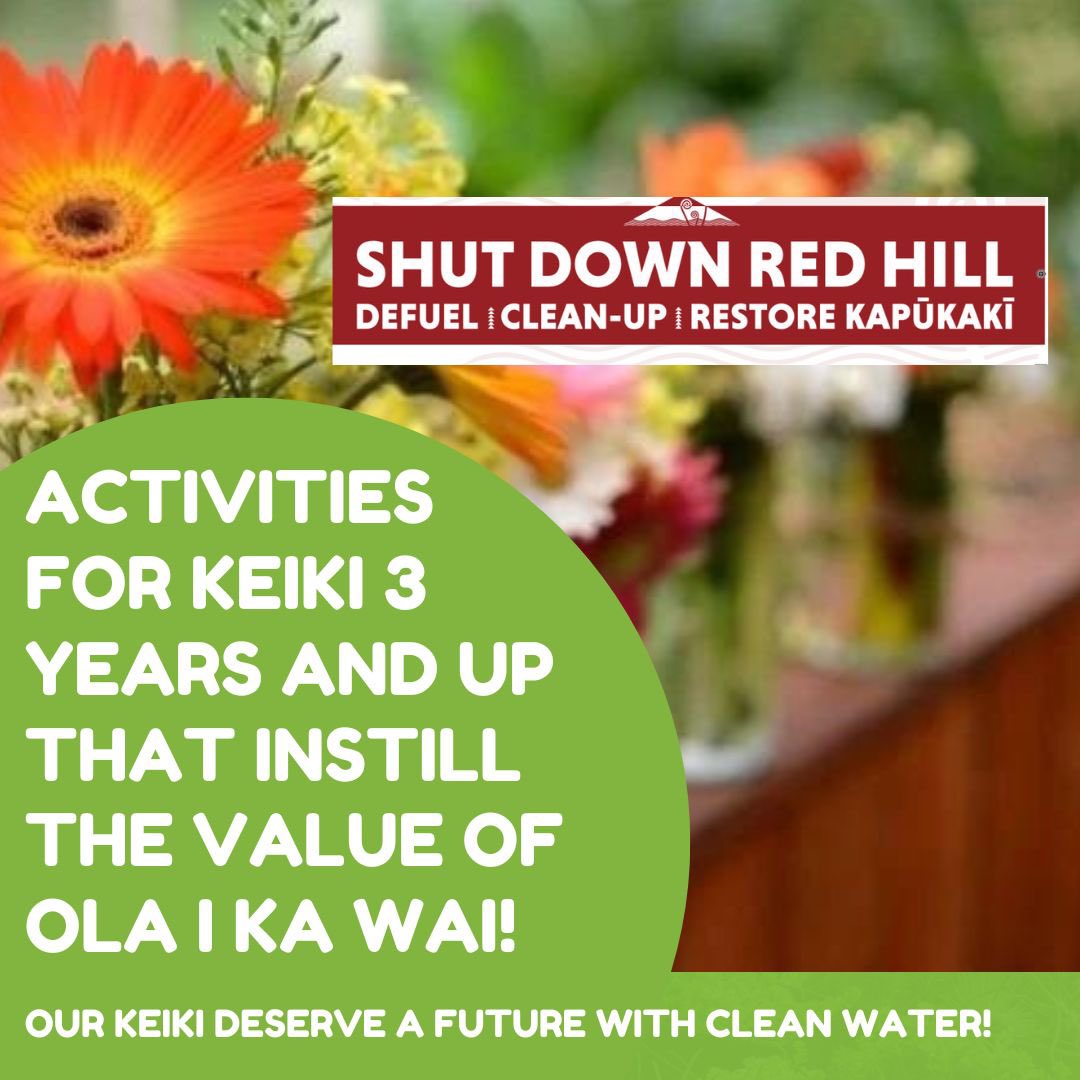 Keiki will have opportunities to arrange their your own vase of flowers, create art, make their own ki leaf bracelet, get a temporary “Ola I ka Wai” tattoo, and paint. Our children deserve a future with clean water. #WaterisLife