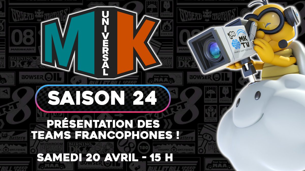 Rendez-vous cet après-midi sur YouTube ET Twitch pour la présentation de toutes les teams francophones jouant la MKU de cette saison 24 🔥 twitch.tv/mkfr YouTube.com/@MarioKartFran… À tout à l’heure 🚗