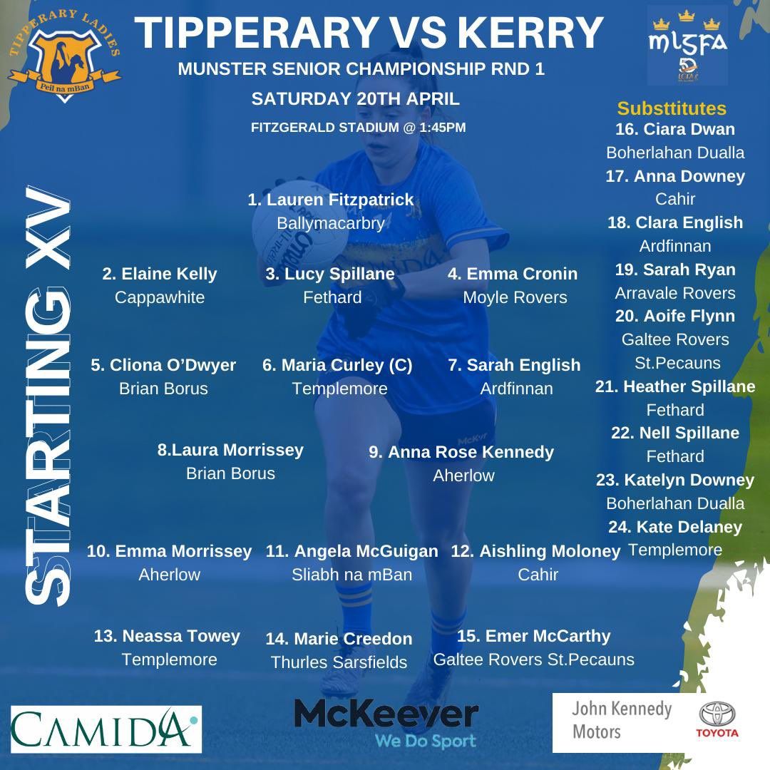 Best wishes to Anna Rose, Emma and Sara today as the Tipperary Senior Ladies Footballers begin their Munster Championship campaign V Kerry. Good luck🤞🏻🤞🏻🤞🏻 @AherlowLadiesFB @TippLadiesFB