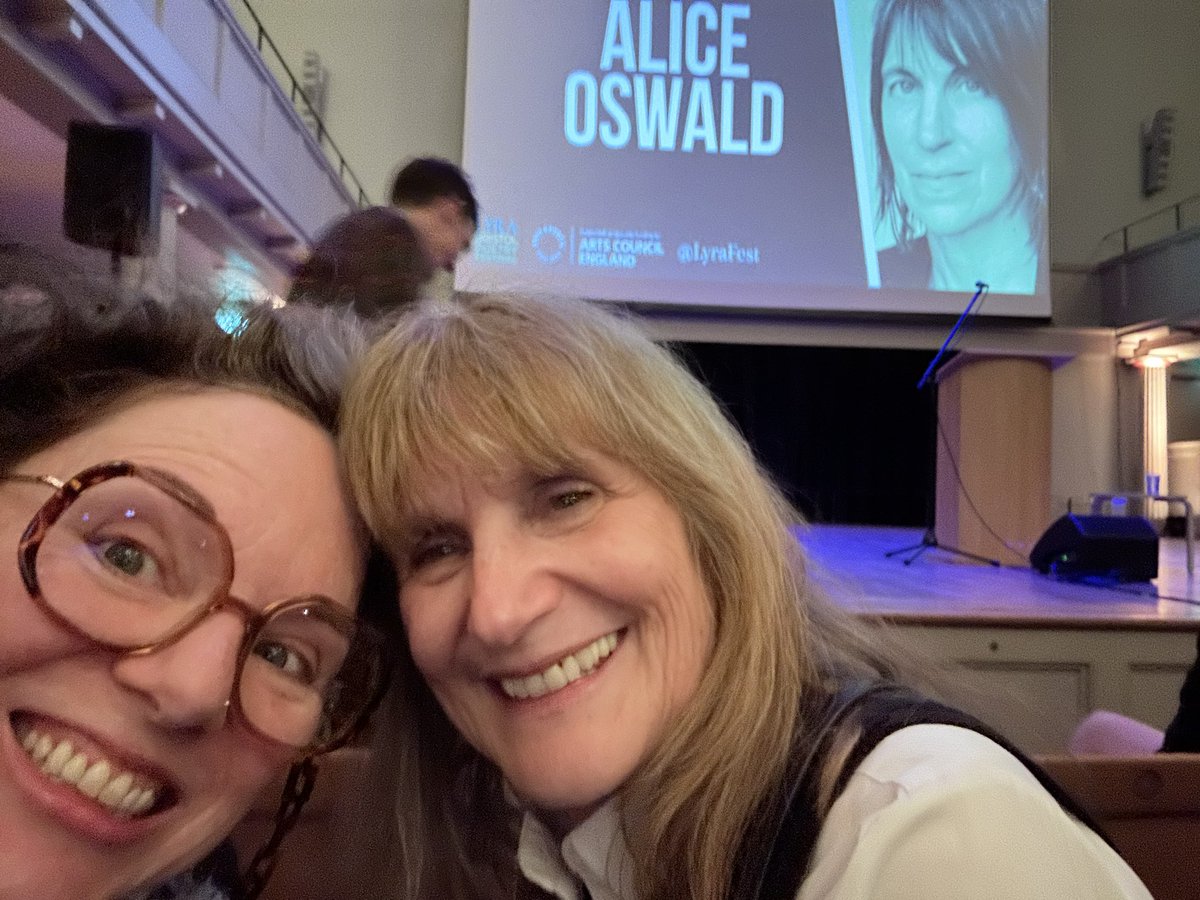 O the magnificence of an evening spent @LyraFest listening to the dulcet, empyreal tones of #AliceOswald & @rachelnalong plus the Puck like performance of the magnificent @CarolineBirdUK with bestie @tordewwhit #poetry #poetrylovers #performancepoetry #EtherealVisions