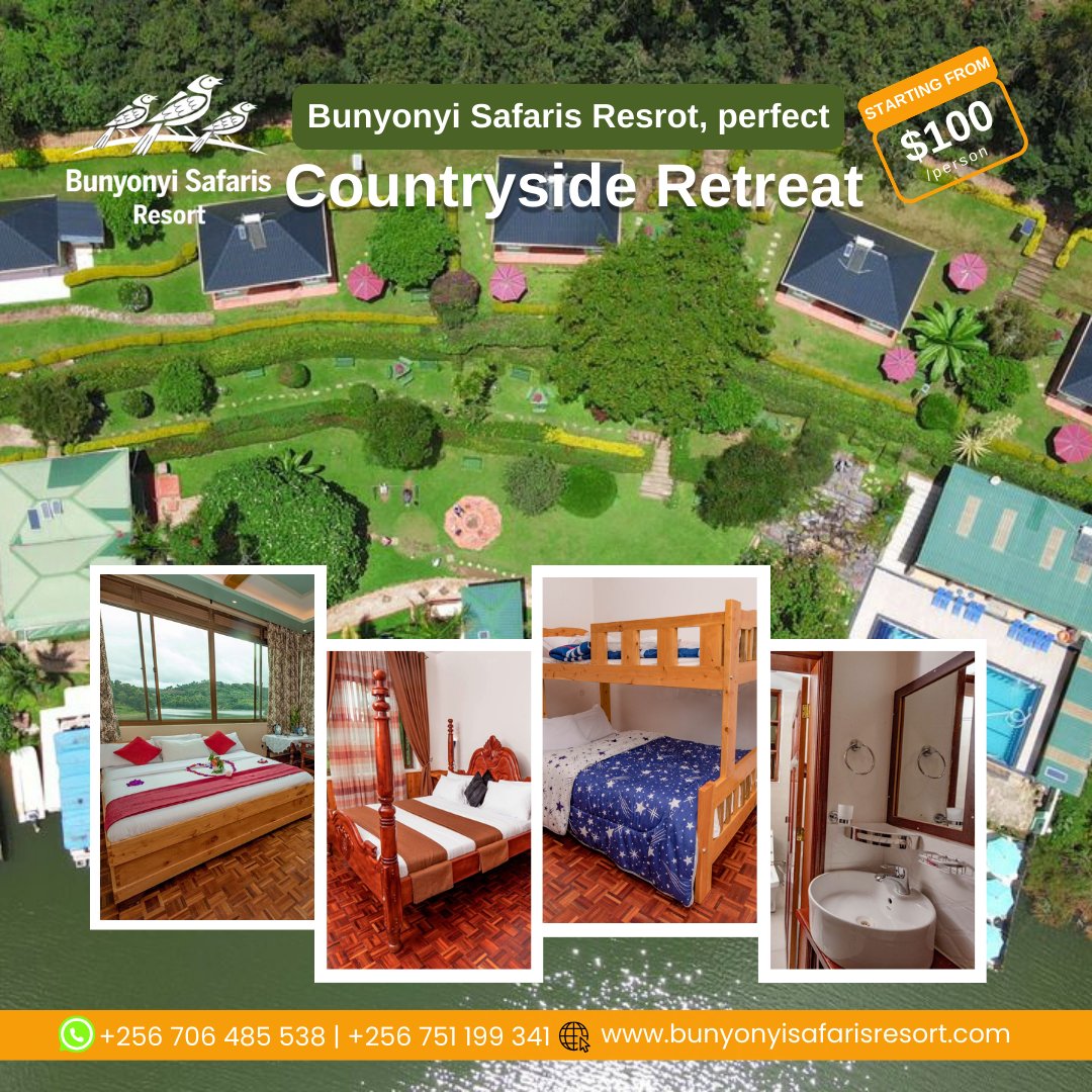 🌳 Escape to the perfect countryside retreat at Bunyonyi Safaris Resort. Enjoy a beautiful lake view, cultural dance, among other activities. Serenity awaits! #CountrysideEscape #NatureLovers