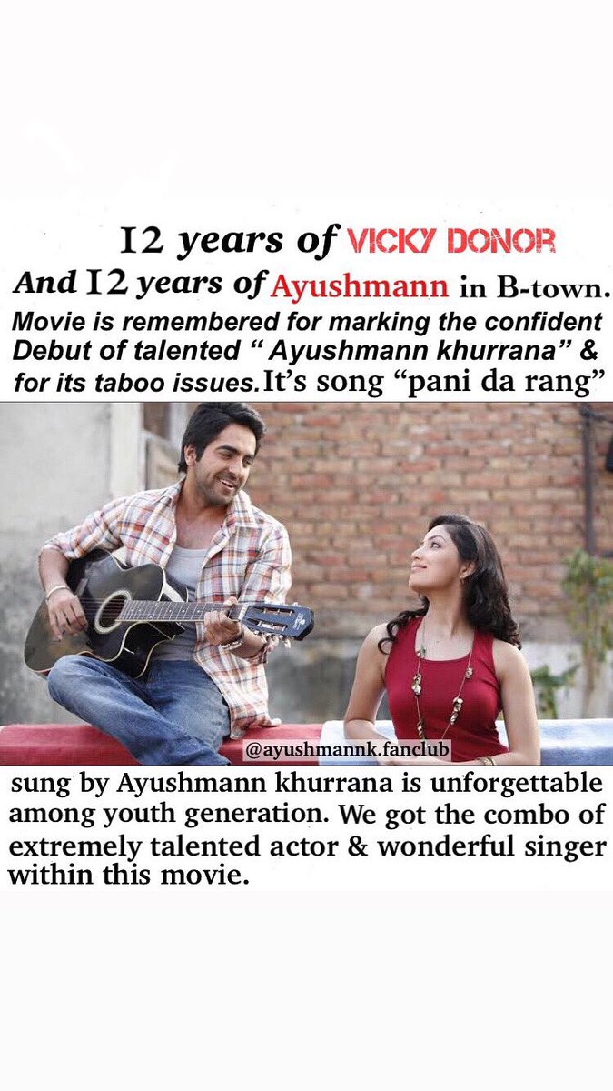 Vikxsy's tweet photo. To the man who represents talent, hard work, perseverance, kindness, and humility. Happy #12YearsofAyushmann 🥺🤍
#AyushmannKhurrana #Vickydonor https://t.co/sbtqHYdhDg