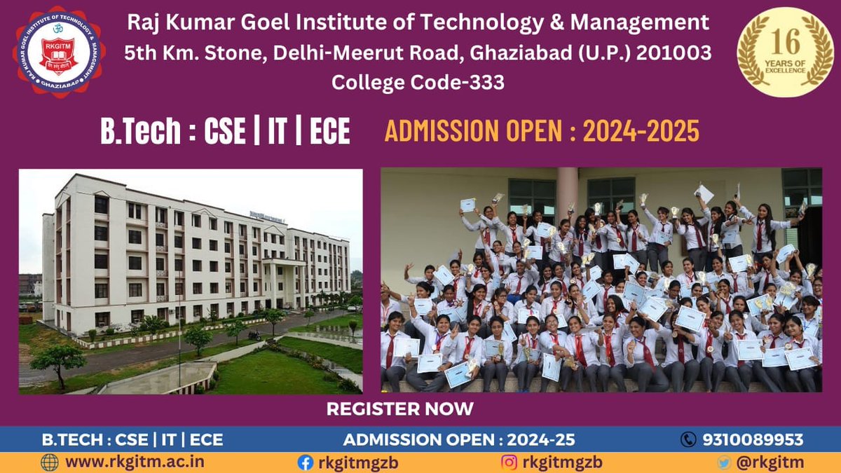 rkgitm's tweet photo. Admissions now open: https://t.co/5xNRH1hD2o in CSE/IT/ECE 2024-25
Apply now: https://t.co/xJnKGEyFAu
Contact us 📷9310089953
Visit our website: https://t.co/ng33MAJcZG https://t.co/mEFpyi2yl0