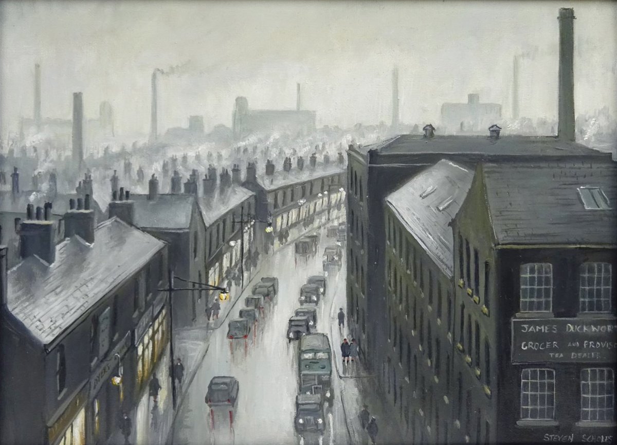 Oldham Road Rochdale (Oil on Canvas) by Steven Scholes
(b. 1952)