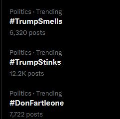 I am picking up some sort of theme here... #TrumpSmellsLikeAss #TrumpSmells #TrumpStinks #donfartelone #TrumpsterFire