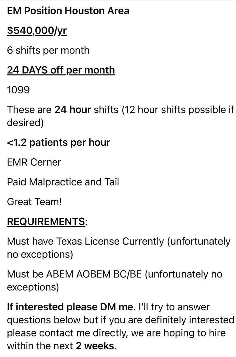 If you think doctors won’t leave, this is just an example of job ads I see daily. Cost of living is also considerably lower in most states, as well as income tax rates. I’m mid career with a family so need to think it through but nothing stopping the graduates from going over the