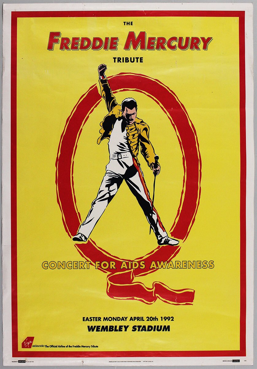 The Freddie Mercury Tribute Concert for AIDS Awareness was a benefit concert held on Easter Monday, 20 April 1992, at Wembley Stadium in London, England, for an audience of 72,000. #OnThisDay #Q