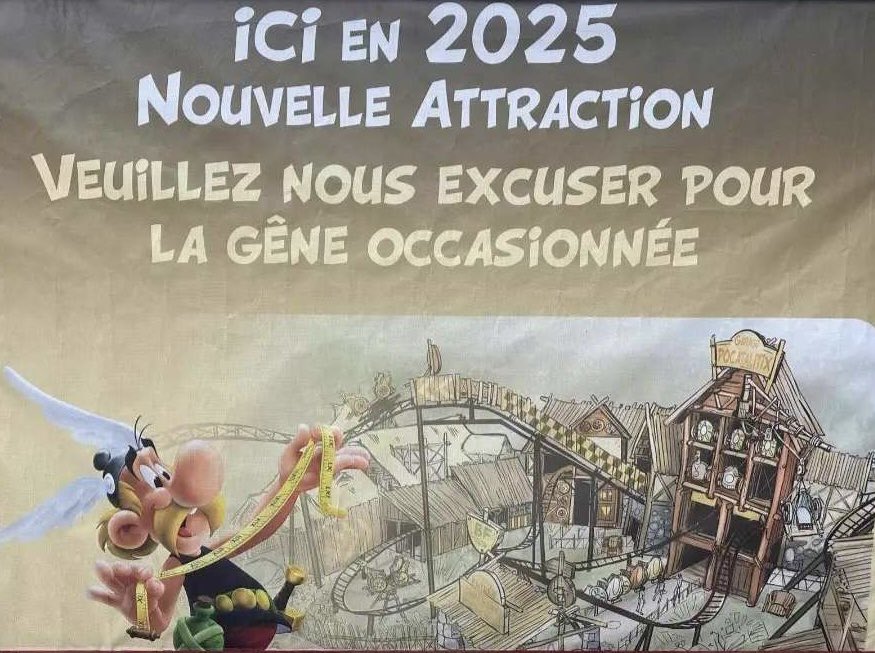 DimensionParcs's tweet photo. 🚨 Premier visuel pour la nouveauté 2025 du @ParcAsterix ! 

Des montagnes russes familiales au thème gaulois, qui ouvriront derrière Menhir Express (notamment à la place de Nationale 7). 🐗🎢 https://t.co/7JUVJfzcAj