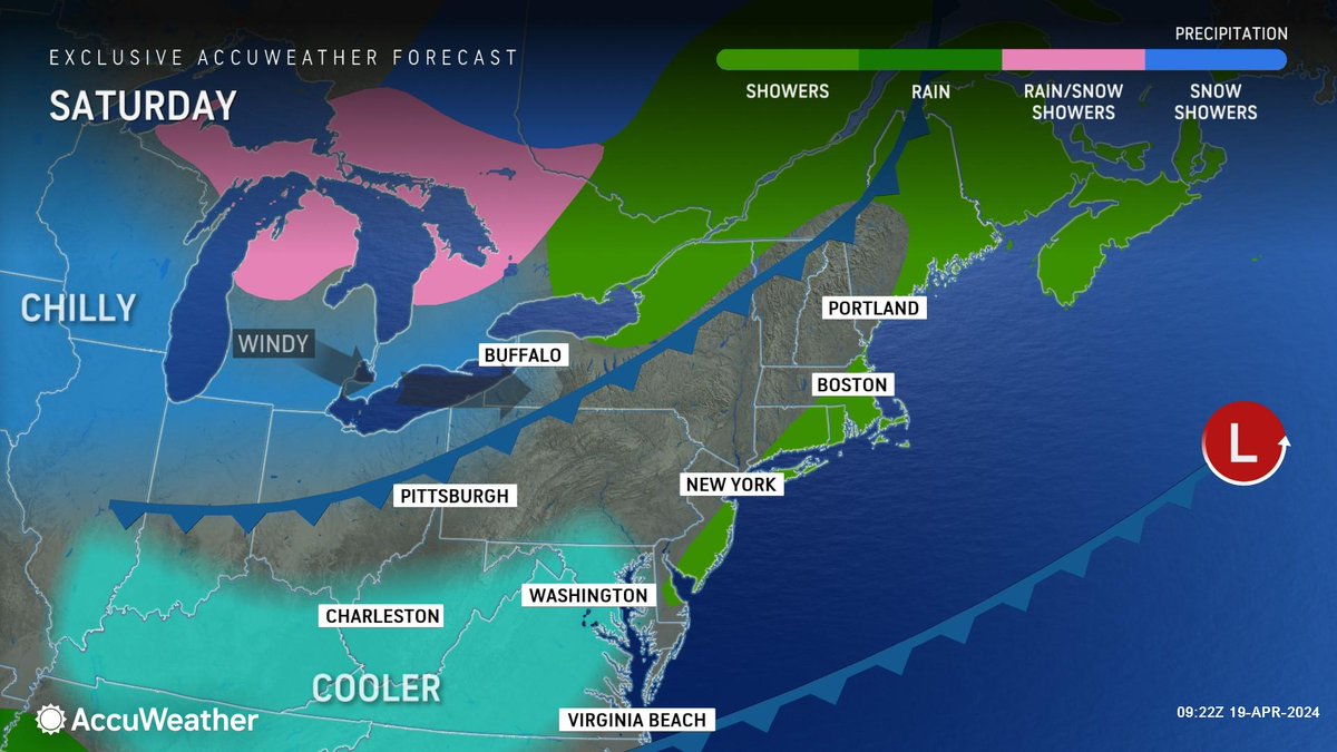 WEATHER @accuweather Saturday FREEZE WATCH LATE TONIGHT • Today-Intervals of clouds and sun. A cooler day. Windy. High 56. • Tonight-Patchy clouds. A few frosty spots in the area. Low 36. • Sunday-Partly sunny and cool. High 53.