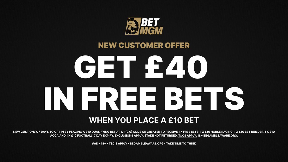 TheCardDealer's tweet image. I've backed a 194/1 longshot! 👀

Tap ❤️ if you want to see it.

- Join BetMGM
- Bet £10 on Football
- Get £40 in FREE BETS

Claim here: tcd.bet/BetMGM40

#Ad | New Customer Offer | 18+ | T&amp;amp;C's apply | BeGambleAware