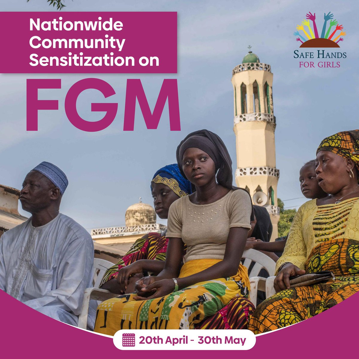 Good news 🔔🗞️ We are happy to announce that we will be embarking on a nationwide sensitization on #FGM from the 20th April to the 29th May, 2024. This engagement will target community members, National Assembly Members, religious leaders, students, etc. to hold meaningful