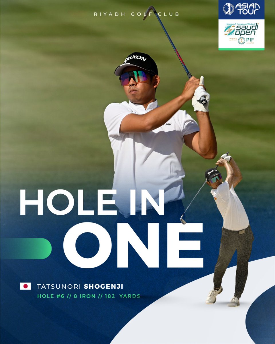 Tatsunori Sogenji aced the 6th hole with an 8-iron from 182 yards! linktr.ee/asiantourgolf #whereitsAT #GolfandMore #SaudiOpen