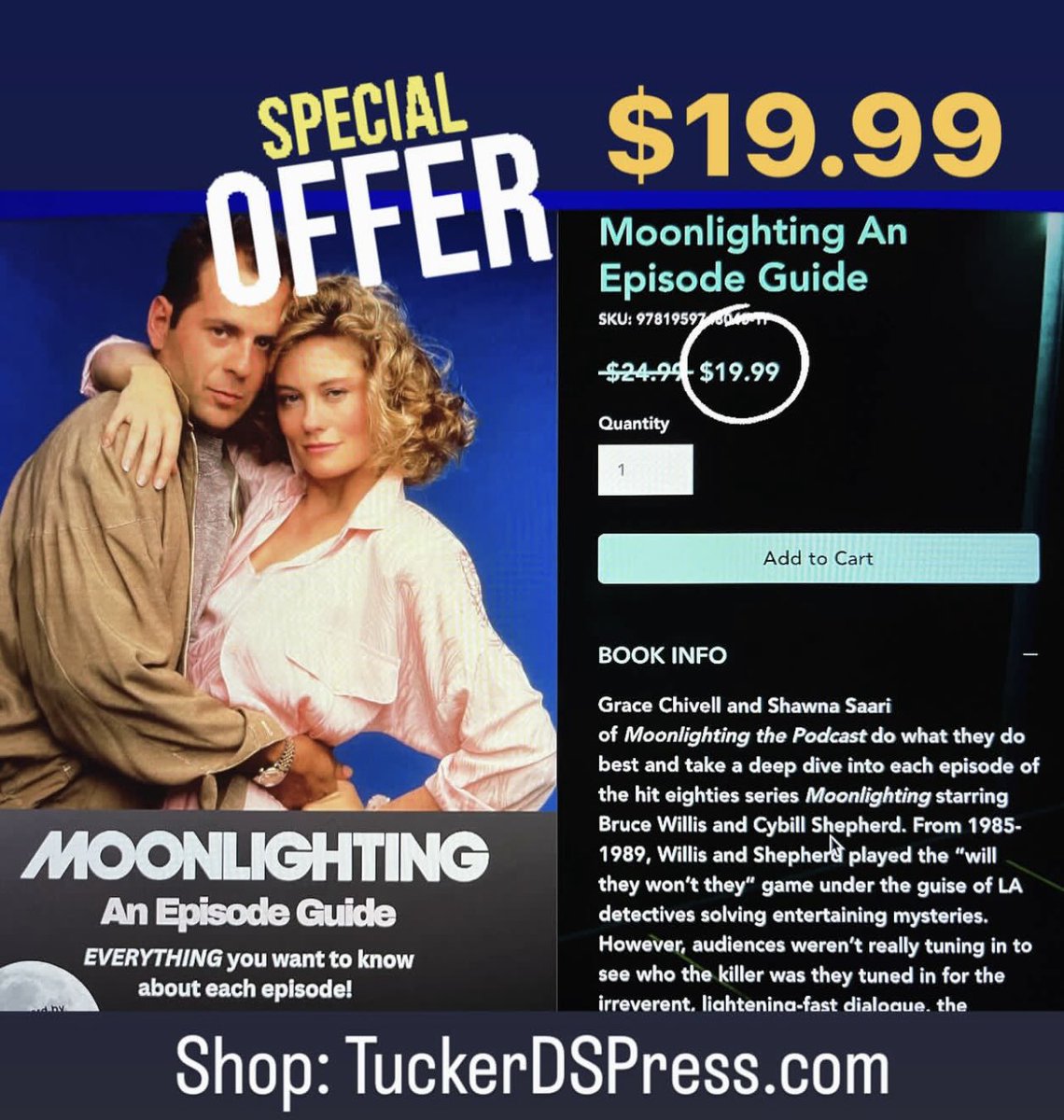 Get your copy at tuckerdspress.com along with so many other great titles! @ScottLuckStory @BlueRoseMag1 @ChivellGrace @shawnasaari #moonlightinganepisodeguide #books #moonlightingthepodcast