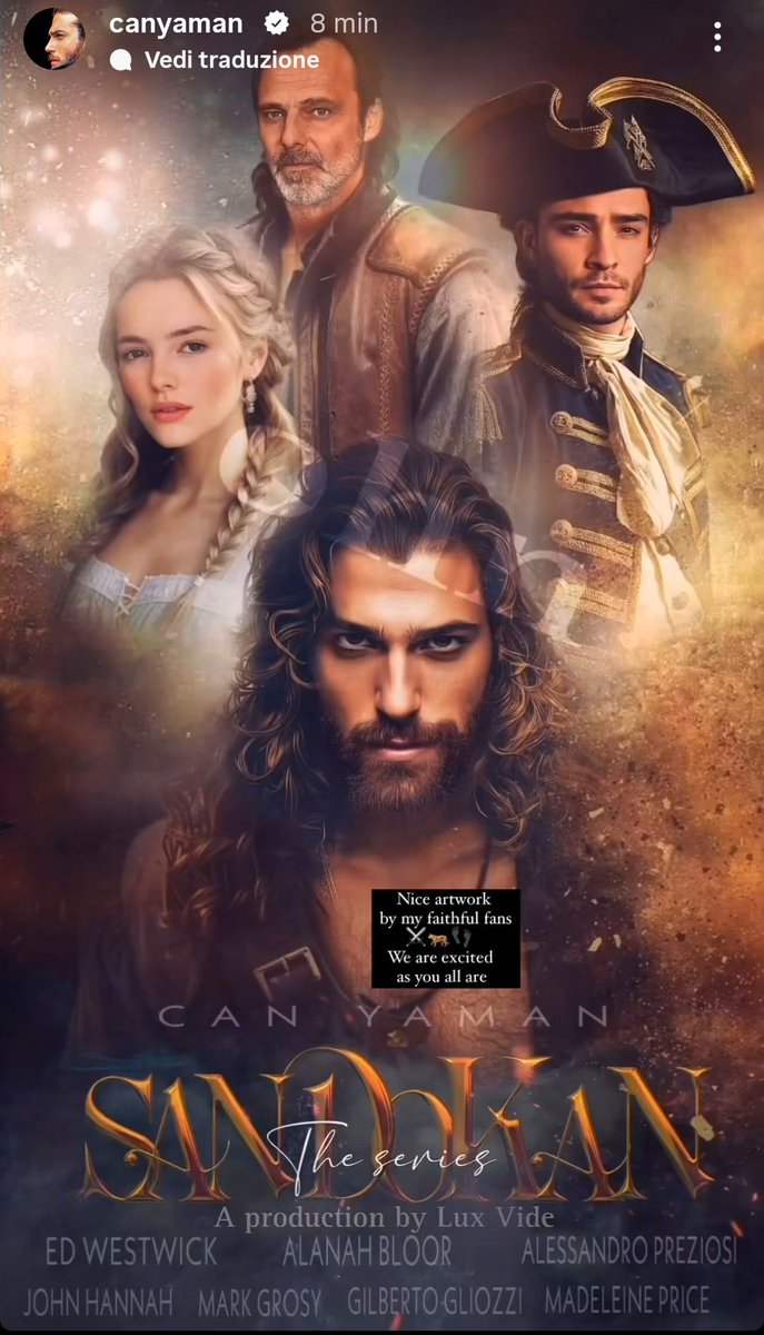 Nice artwork by my faithful fans ⚔️🐅👣 We are excited as you all are Belle opere d'arte dei miei fedeli fan ⚔️🐅👣 Siamo emozionati come tutti voi #CanYaman #Sandokan #sandokantheseries⚔️