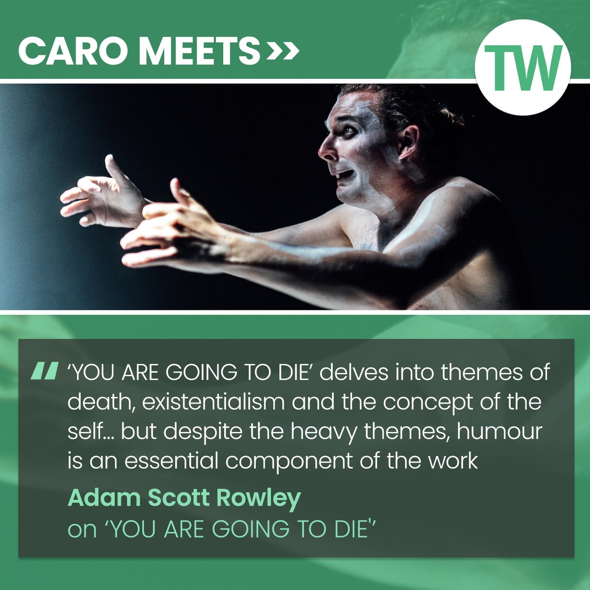 This week Caro Meets Adam Scott Rowley to discuss his show 'YOU ARE GOING TO DIE' at Southwark Playhouse Borough: bit.ly/3xJX3xj @swkplay @AdamScottRowley