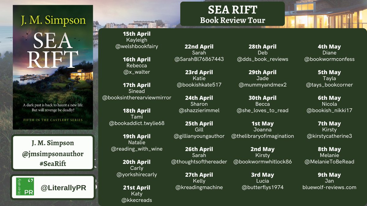 Blog Tour: Sea Rift (The Castleby Series Book 5) by @JMSimpsonauthor Thanks to @literallypr for my spot 🔗 yorkshirecarly.wordpress.com/2024/04/20/blo… Castleby really feels like home to me and I never want the series or that feeling to end ❤️ #SeaRift #BlogTour #BookTwitter #BookX Ad/PR