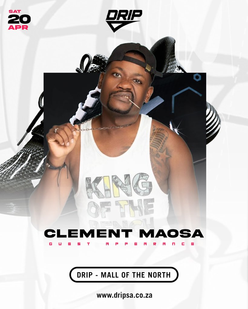Hey fam! 👋🏽 Join Clement Maosa at DRIP store in Mall of the North. Get ready for music, style, and unforgettable vibes! Don’t miss out on this star-studded affair! See you there! 🧡 #makeamove