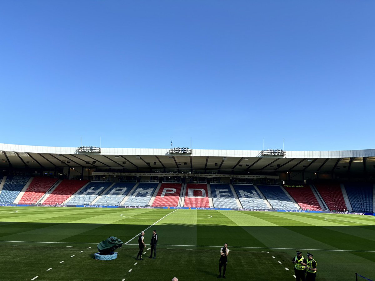 What a day in Glasgow 😎☀️ First #ScottishCup semi-final at Hampden, Aberdeen v Celtic. Join us from midday @PremSportsTV ⚽️🏆