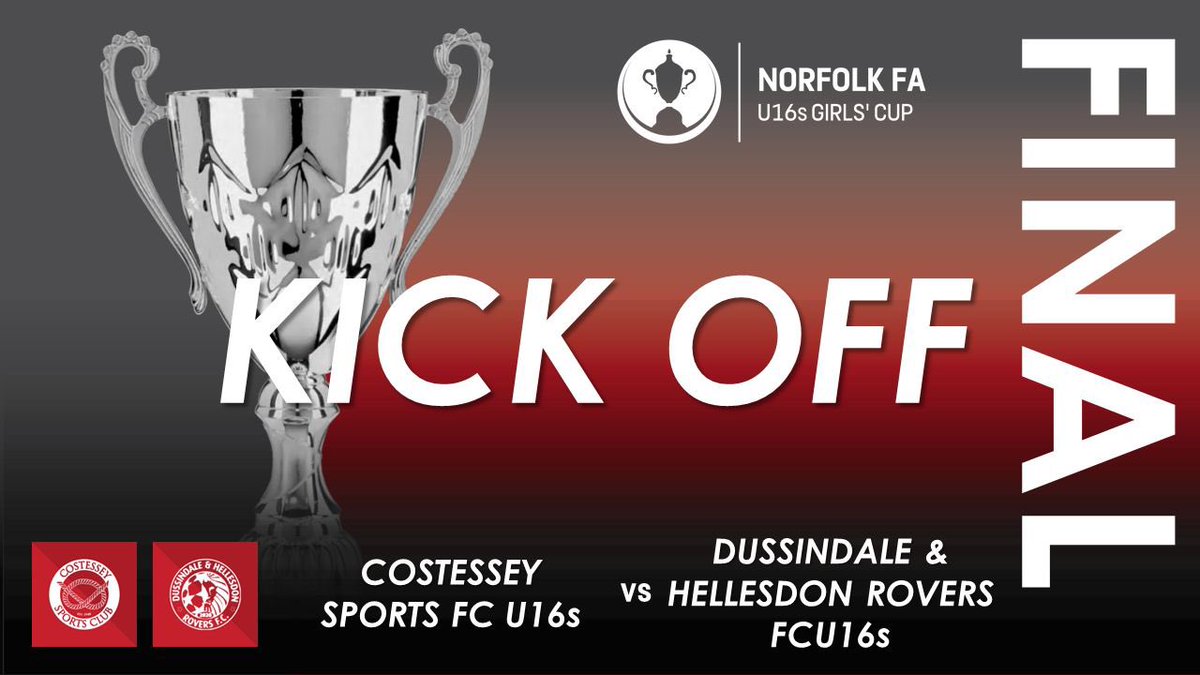 We are underway in this season’s Norfolk #U16sGirlsCup final between @CostesseySports U16s and @HellesdonYthFC U16s.

#NorfolkFootball ⚽️🏆