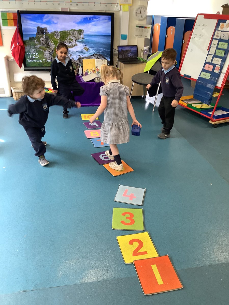 This week children in Reception have been exploring ‘counting on’. They have enjoyed playing games and working out number problems using this method.