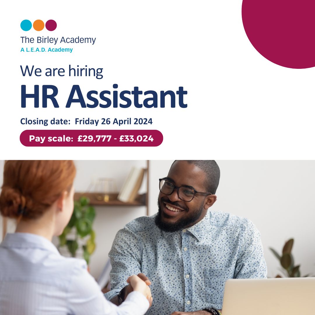 Join The Birley Academy as an HR Assistant. Work closely with the Operations and Business Manager to handle HR operations, including recruitment, policy administration, and staff support. bit.ly/3U4T066 #HRAssistant #HRJobs #EducationJobs