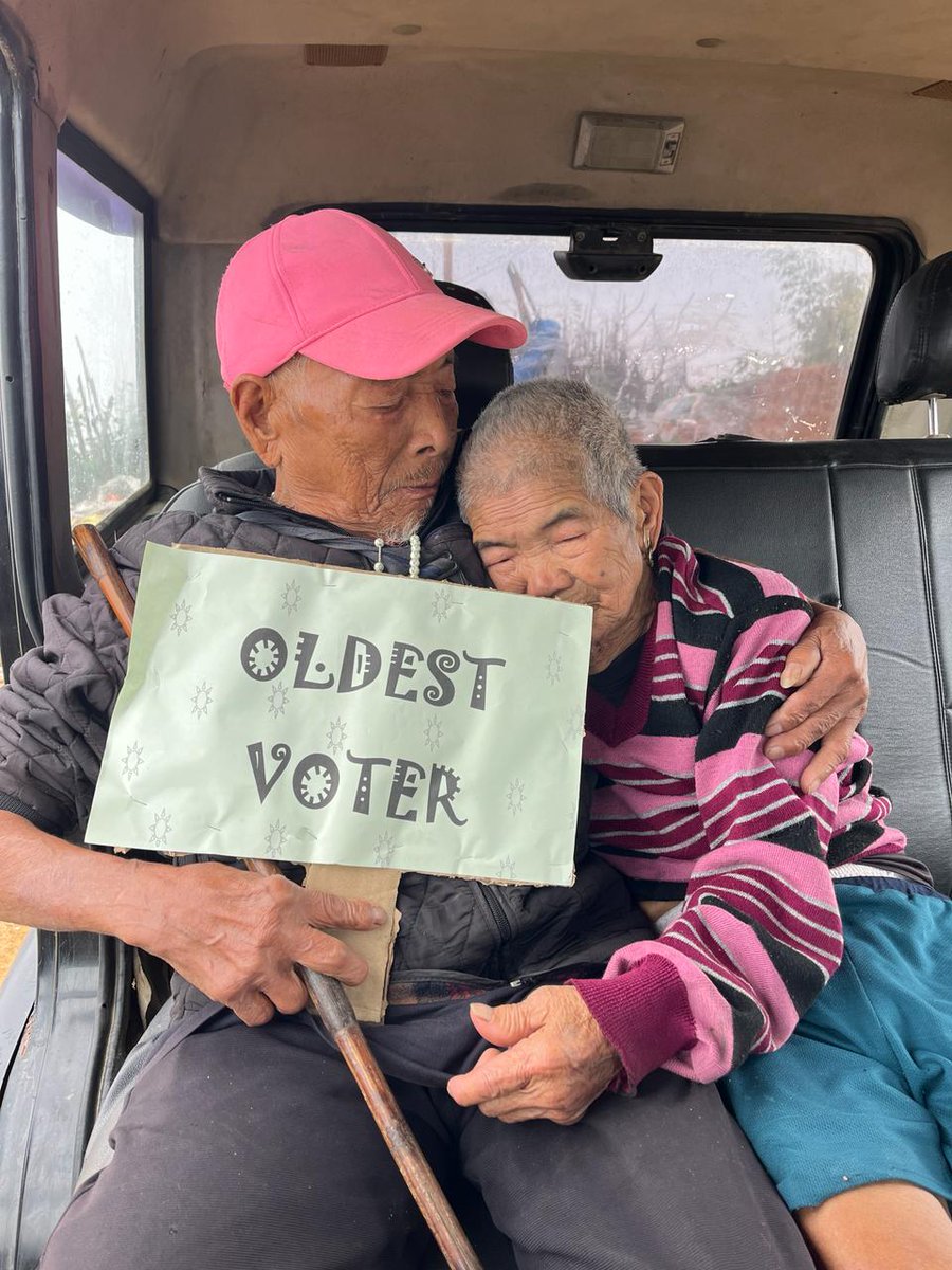 This defines the undying Spirit of Indian Democracy. An old couple after casting their vote in Kra Daadi district of Arunachal yesterday.

<a href="/PemaKhanduBJP/">Pema Khandu པདྨ་མཁའ་འགྲོ་།</a> <a href="/ChownaMeinBJP/">Chowna Mein</a> <a href="/KirenRijiju/">Kiren Rijiju</a>

#ArunachalPradesh #kradaadi #oldcouple #AssemblyPolls #LSPolls2024