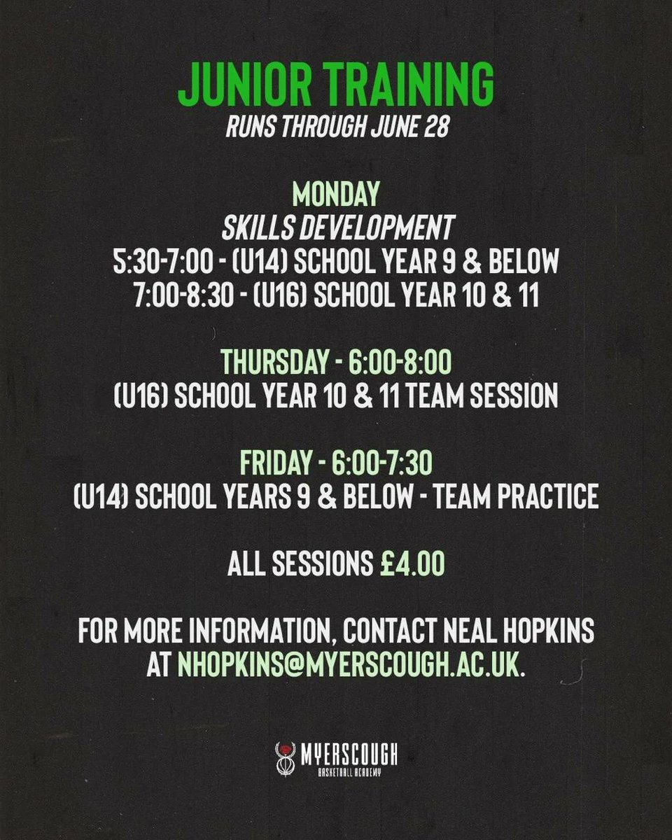 My_bball's tweet photo. 🗣 Join Our Juniors! 🏀

Check out our Junior Training Schedule as we head into the Summer ⬇️

Sessions are open to new members, come and join our growing basketball family at Myerscough College Basketball Academy. 

#MySco🏀 https://t.co/amgXgqc1Q6