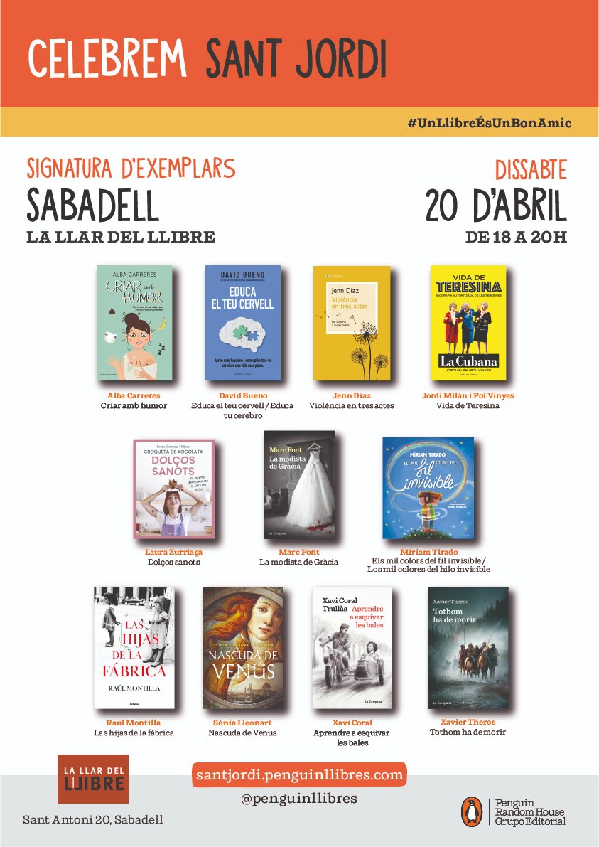 —Espavila! —Per què? —Anem a la llibreria La Gralla de #Granollers. I a La Llar del Llibre de #Sabadell per la tarda. —És ja? —Comencen en uns minutets. —Per fi podràs conèixer els teus autors preferits! —I per fi em signaran els seus llibres!