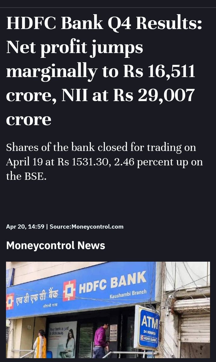 KSINVESTOR2022's tweet photo. Hdfc bank result#Q4Results #HDFCBank #NSE #niftybank #nifty50 https://t.co/cxBRTkcQYI