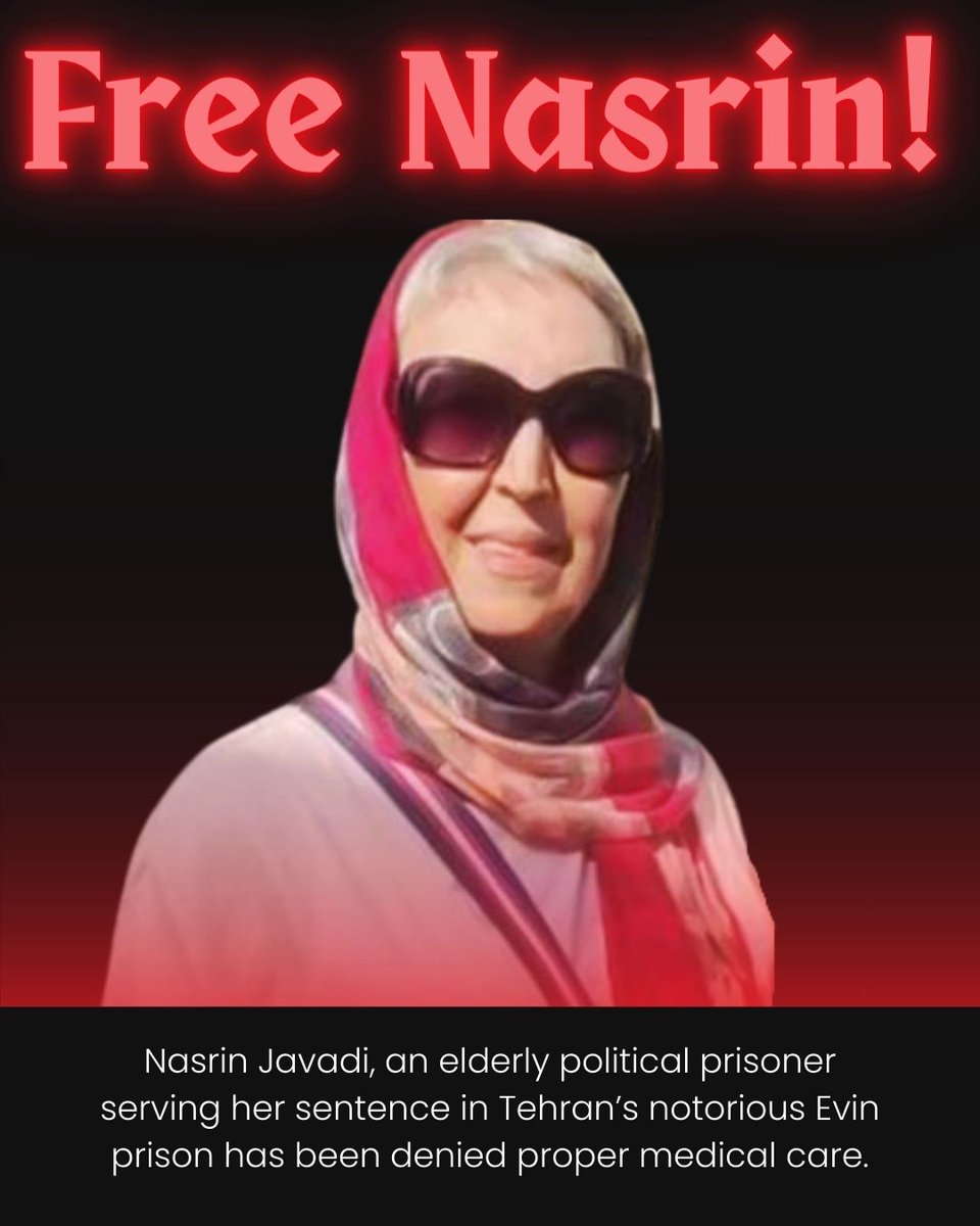 #Iran Nasrin Javadi, an elderly political prisoner suffering from several diseases, who is serving her sentence in Tehran’s notorious Evin prison has been denied proper medical care. Labor activist Nasrin Javadi, also known as Azam Khezri Javadi was arrested on May 1, 2019, on