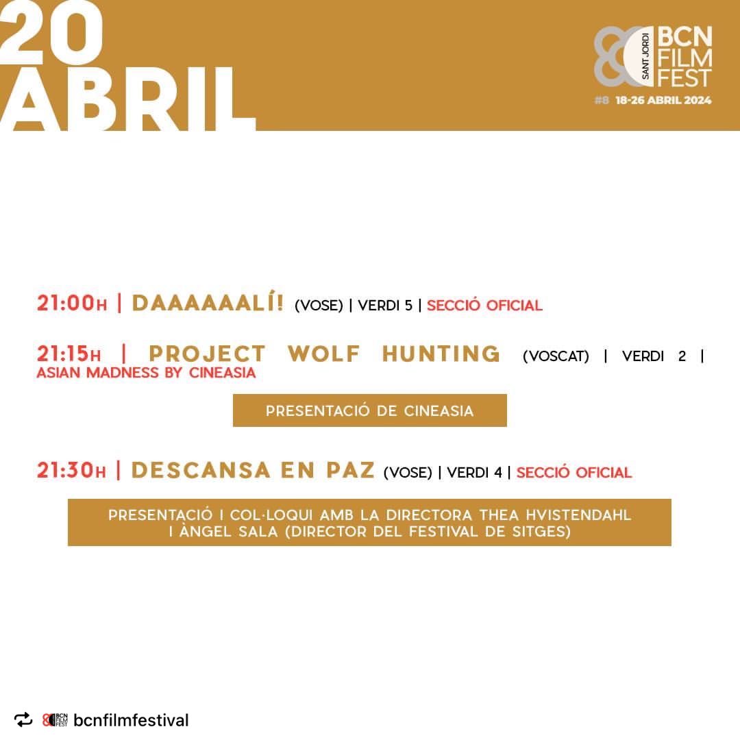 🗓️ April 20 - DAY 3 of #BCNFilmFest2024

#projectwolfhunting will be showing at the festival this evening

repost from @bcnfilmfestival

#JungSoMin #JangdongYoon #seoInGuk #projectwolfhunting