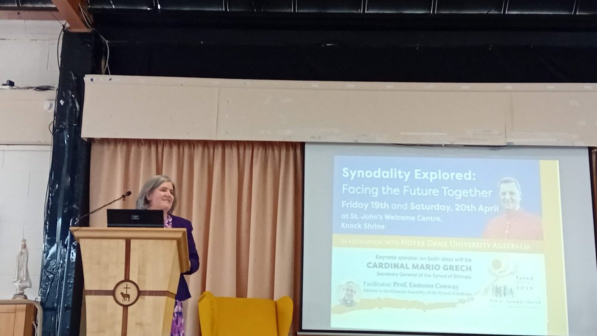 Julieann Moran explaining the origins of synodality. Synods are not new in our Church she says @synodalpathway @Synod_va Walking the path together a call involves moving beyond back seat passengers.