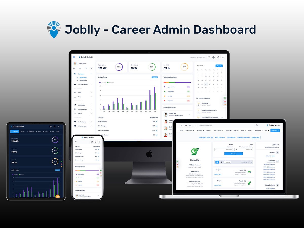 Joblly Admin - Most Flexible Job Board Dashboard Template with Modern Bootstrap 5 Dashboard And Premium Features... . Buy Now - themeforest.net/item/joblly-ca… . #admintemplate #candidates #career #employment #freelancer #jobboard #joblisting #jobportal #jobpostings #jobs #listing