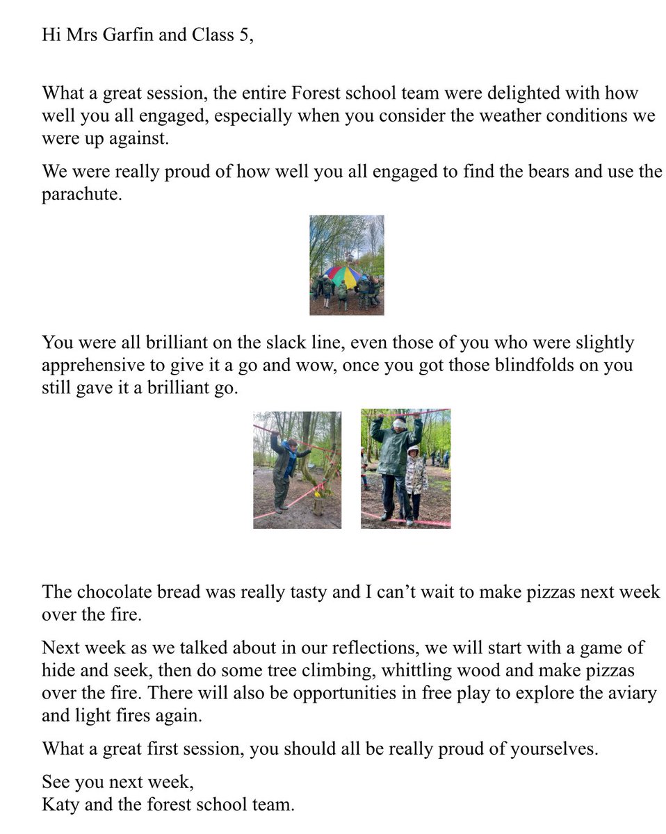 Lovely summary of class 5’s @StJohnVianneySc time at Forest school from @CAFTcharity- we can’t wait to be back!